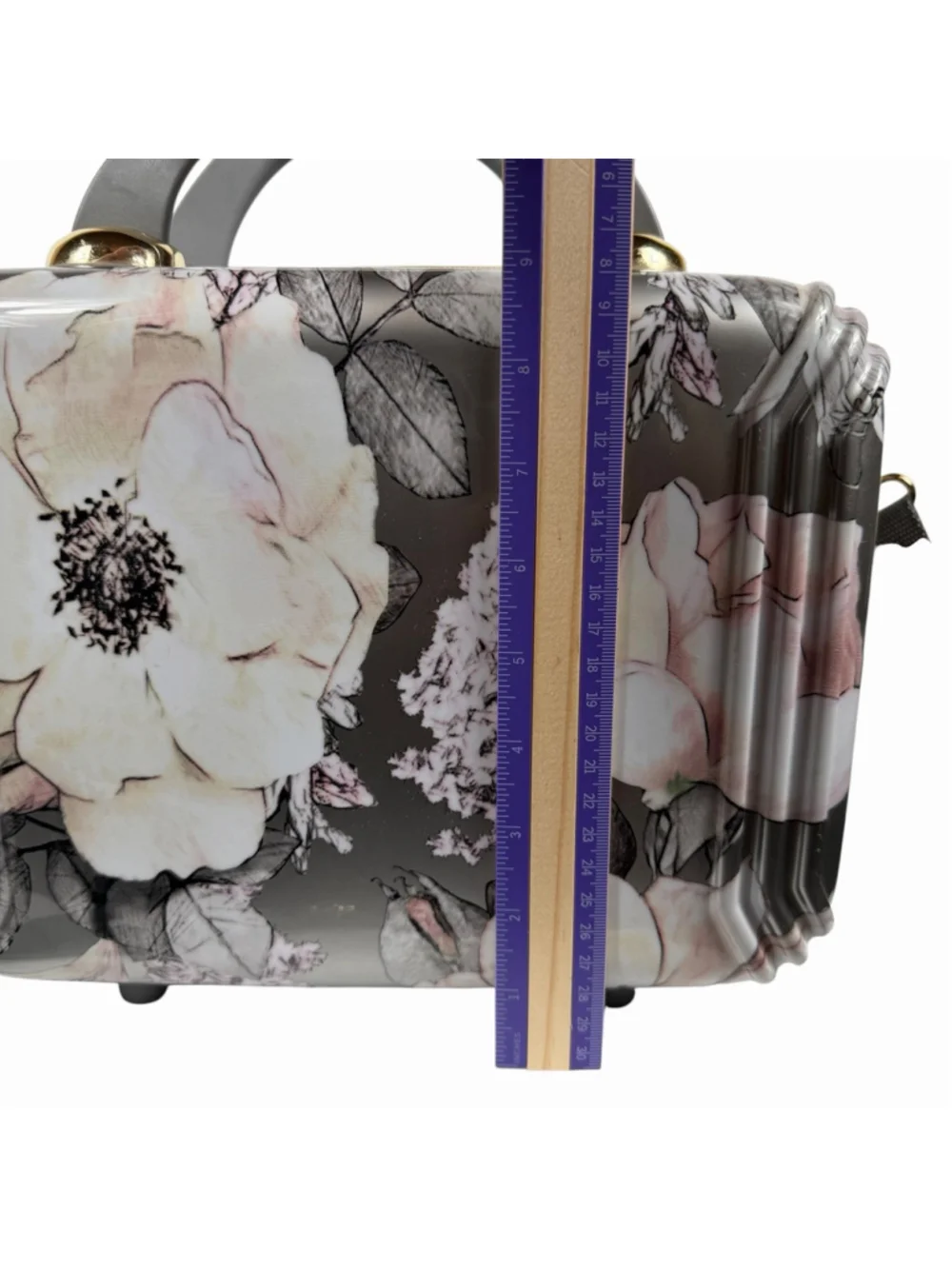 Triforce Elite Performance Avignon Hard Travel Makeup Case Zipper Gray Floral